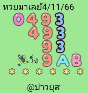 หวยมาเลย์วันนี้ 4/11/66 ชุดที่ 5