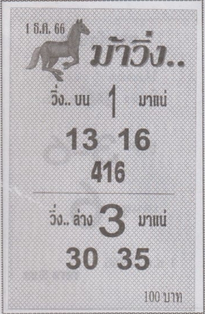 หวยม้าวิ่ง 1/12/66