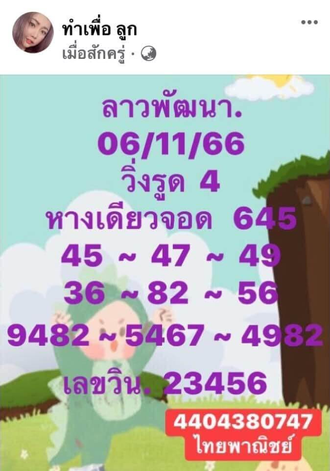 แนวทางหวยลาว 6/11/66 ชุดที่ 9