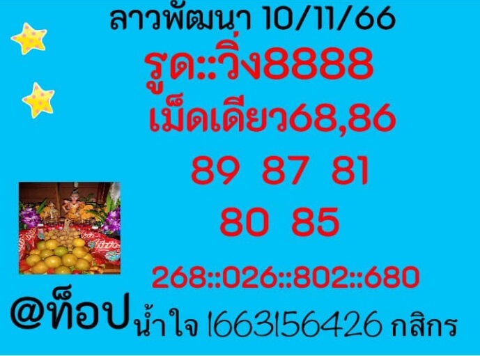 แนวทางหวยลาว 10/11/66 ชุดที่ 10