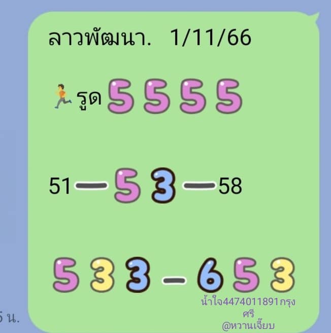 แนวทางหวยลาว 1/11/66 ชุดที่ 2