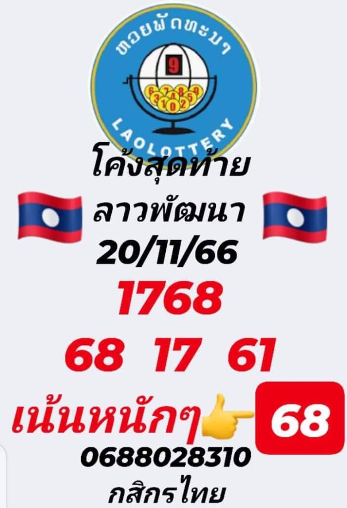 แนวทางหวยลาว 20/11/66 ชุดที่ 1