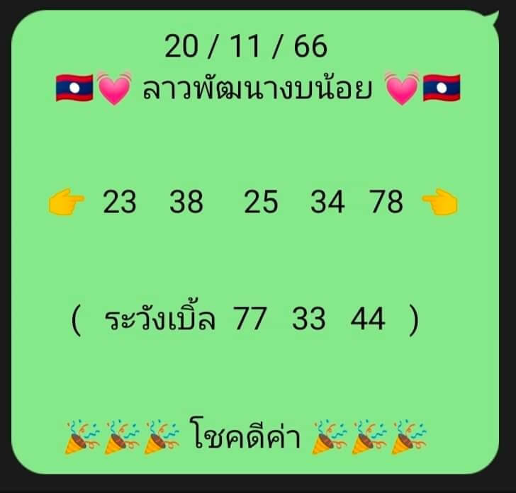 แนวทางหวยลาว 20/11/66 ชุดที่ 2