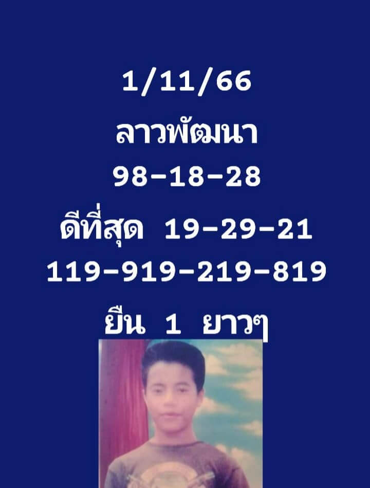 แนวทางหวยลาว 1/11/66 ชุดที่ 6