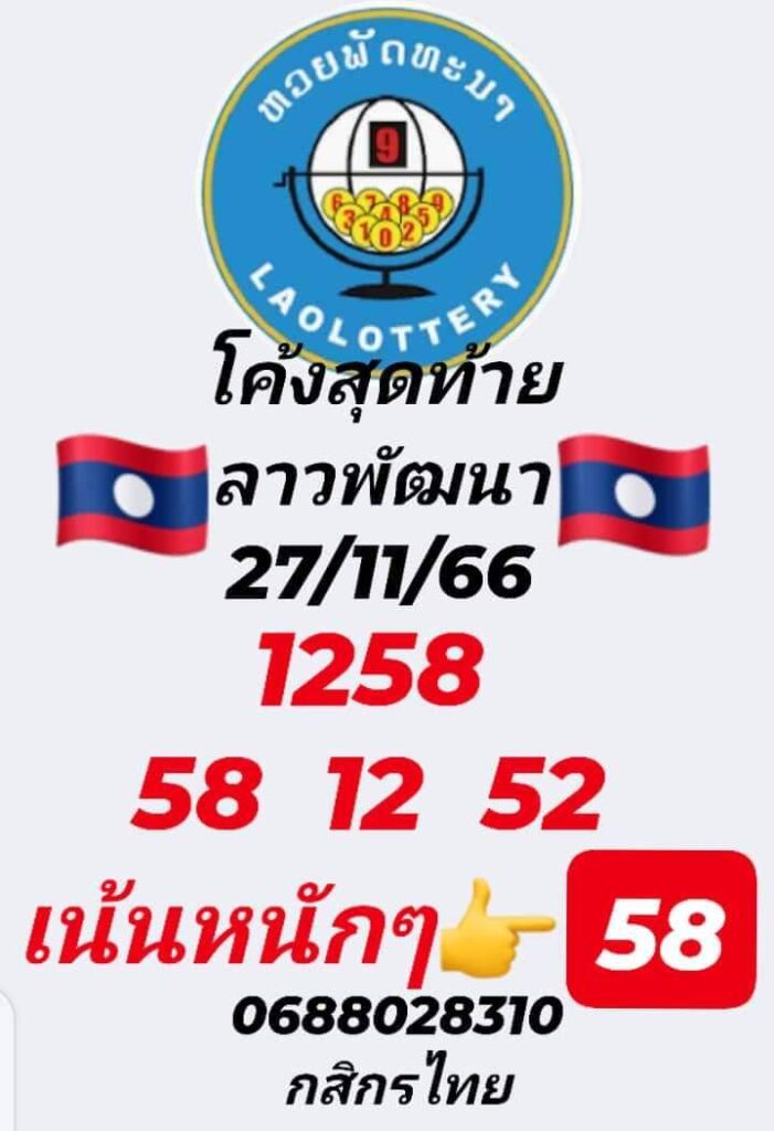 แนวทางหวยลาว 27/11/66 ชุดที่ 7