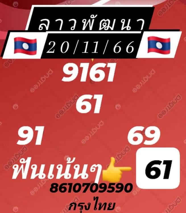 แนวทางหวยลาว 20/11/66 ชุดที่ 7