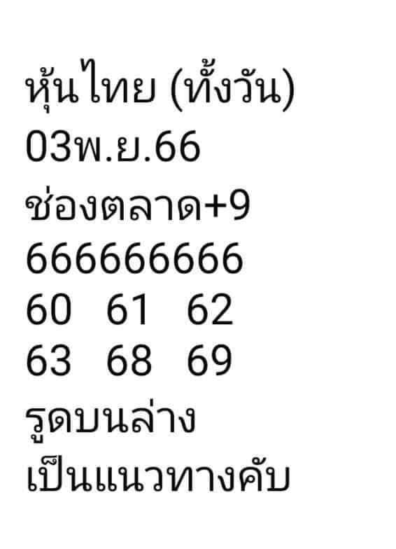 หวยหุ้นวันนี้ 3/11/66 ชุดที่ 10