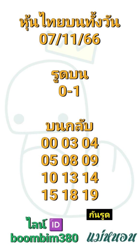 หวยหุ้นวันนี้ 7/11/66 ชุดที่ 10