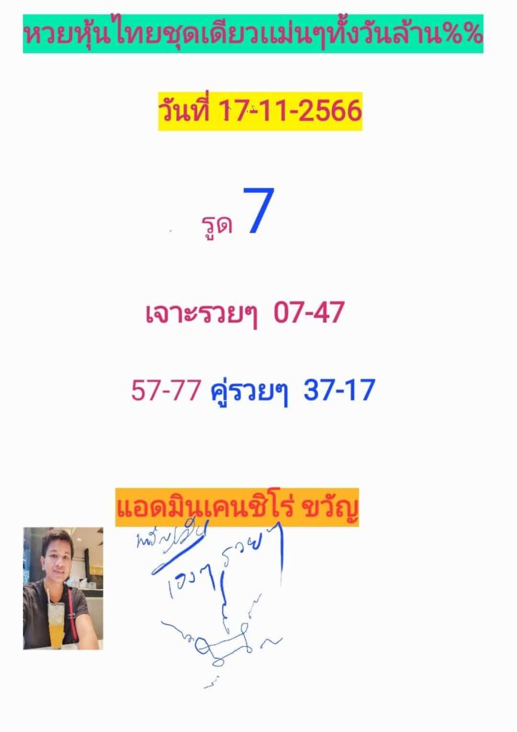 หวยหุ้นวันนี้ 17/11/66 ชุดที่ 2