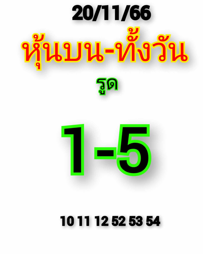 หวยหุ้นวันนี้ 20/11/66 ชุดที่ 2