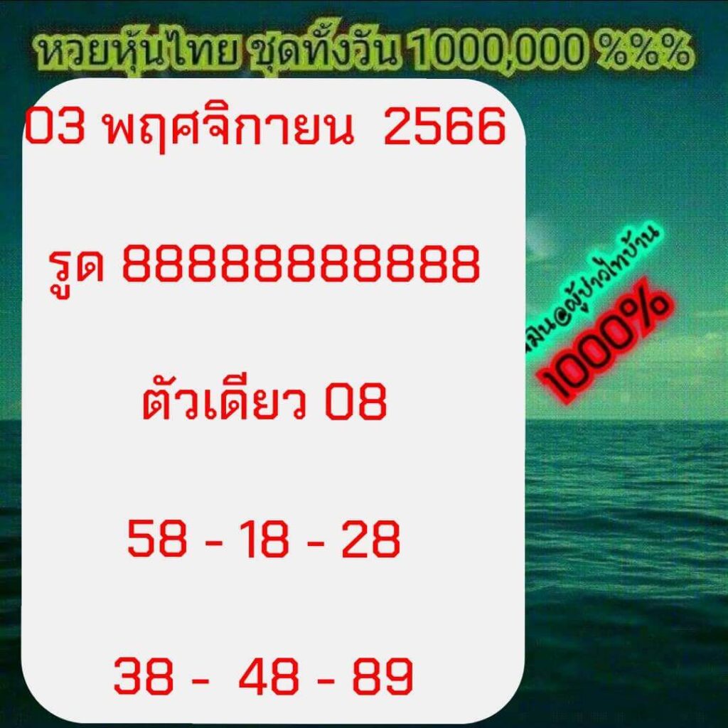 หวยหุ้นวันนี้ 3/11/66 ชุดที่ 5