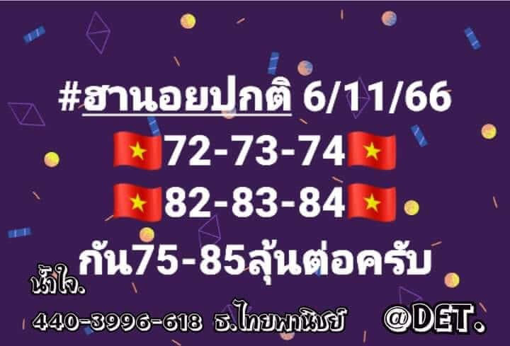 แนวทางหวยฮานอย 6/11/66 ชุดที่ 8