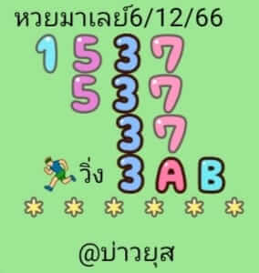 หวยมาเลย์วันนี้ 6/12/66 ชุดที่ 2