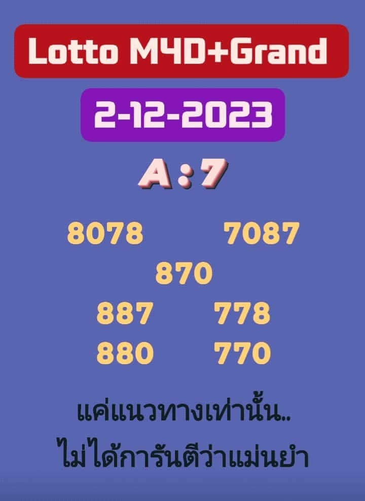 หวยมาเลย์วันนี้ 2/12/66 ชุดที่ 2