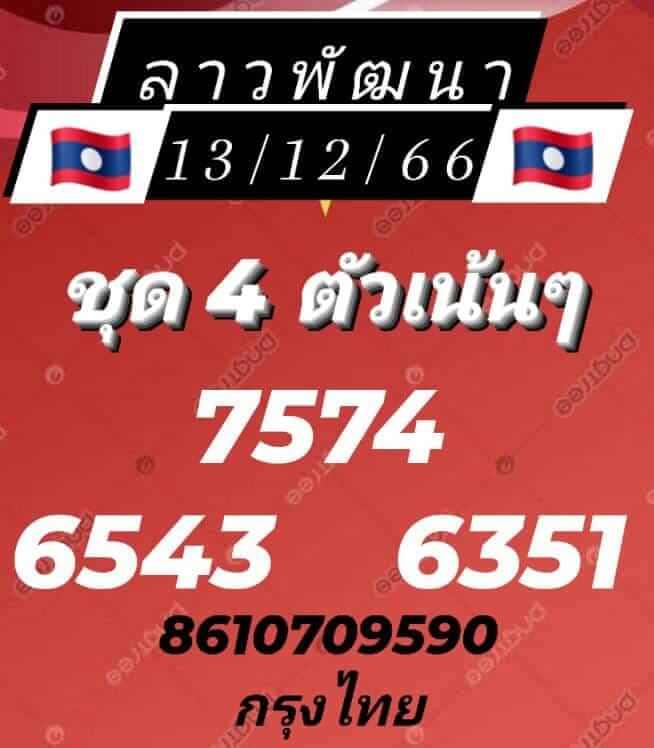 แนวทางหวยลาว 13/12/66 ชุดที่ 6