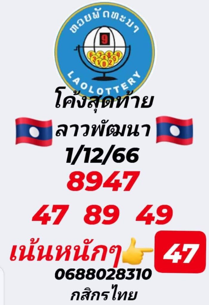 แนวทางหวยลาว 1/12/66 ชุดที่ 7