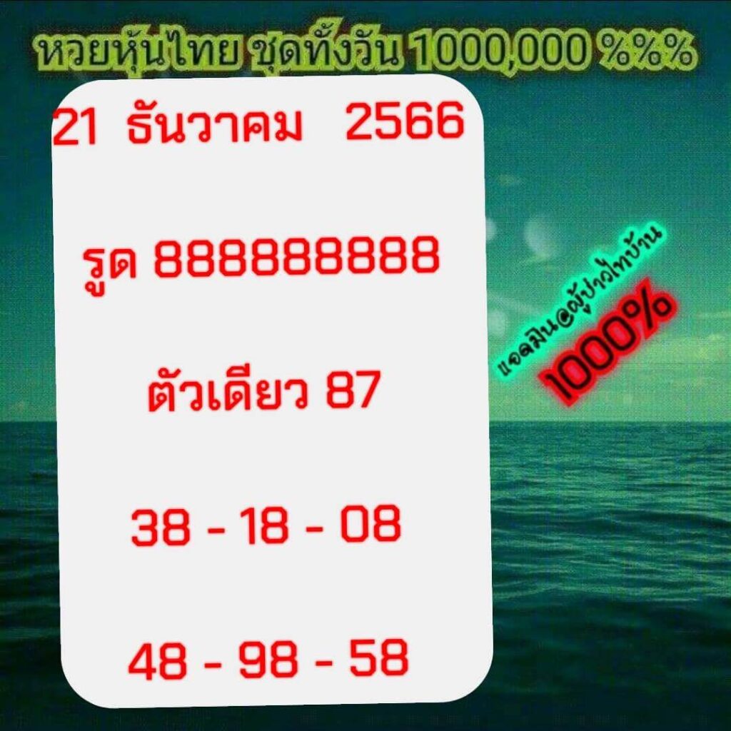 หวยหุ้นวันนี้ 21/12/66 ชุดที่ 10