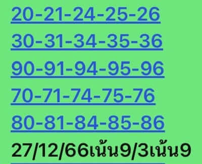 หวยหุ้นวันนี้ 27/12/66 ชุดที่ 3