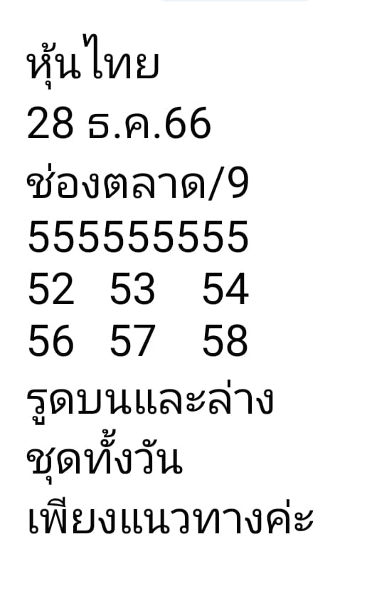 หวยหุ้นวันนี้ 28/12/66 ชุดที่ 7