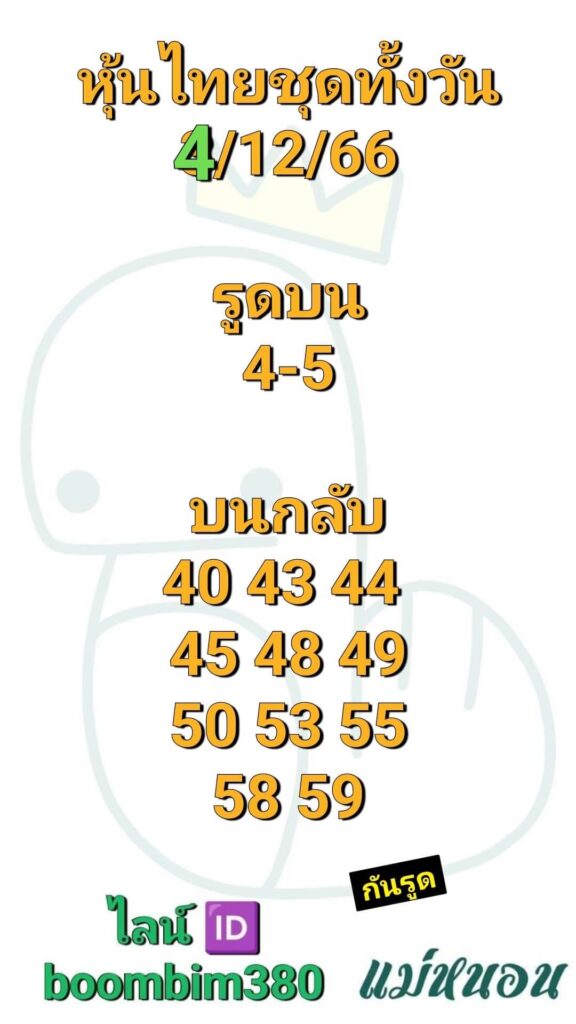 หวยหุ้นวันนี้ 4/12/66 ชุดที่ 8