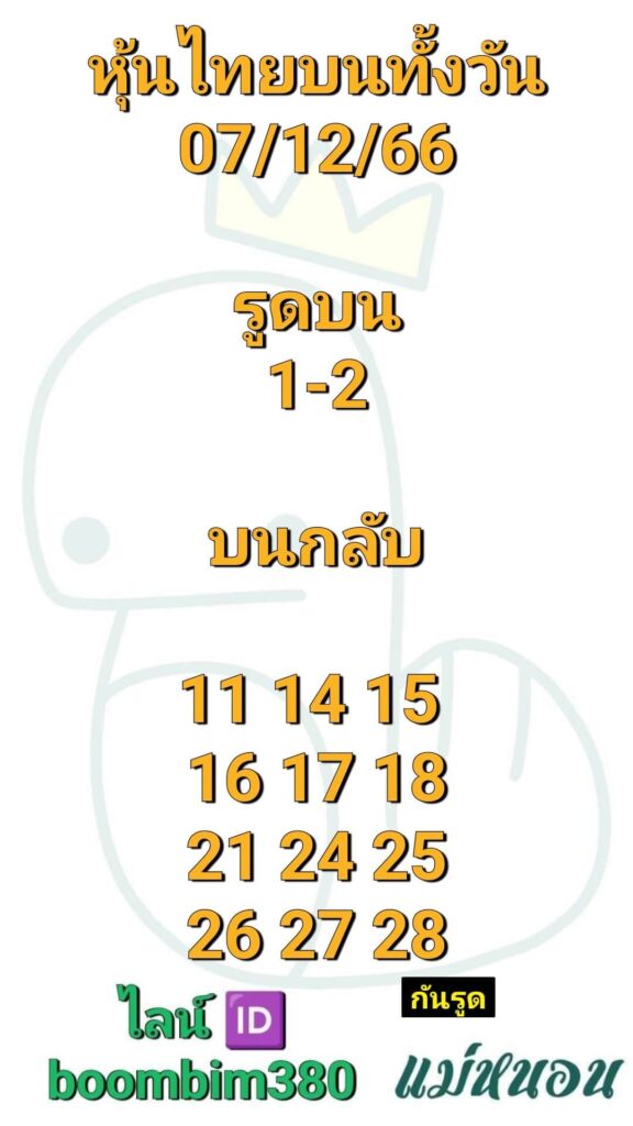 หวยหุ้นวันนี้ 7/12/66 ชุดที่ 8