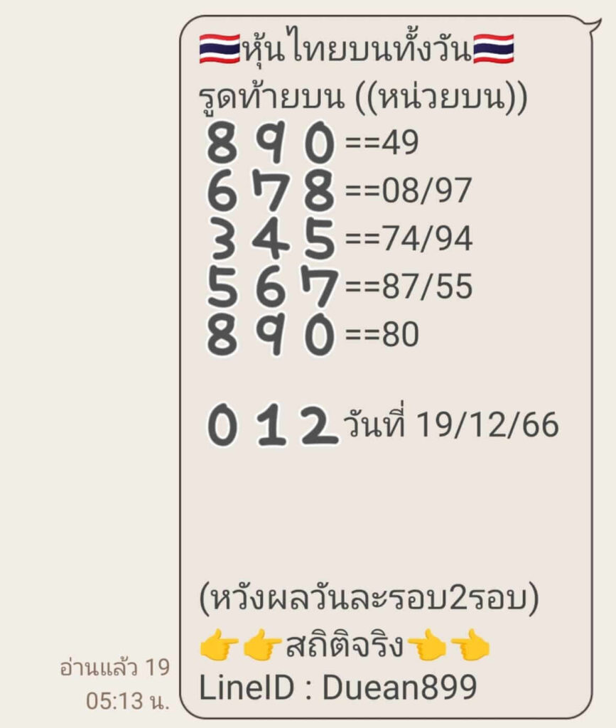 หวยหุ้นวันนี้ 19/12/66 ชุดที่ 9