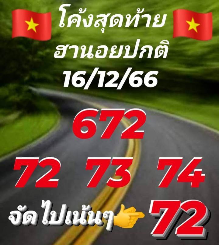 แนวทางหวยฮานอย 16/12/66 ชุดที่ 10