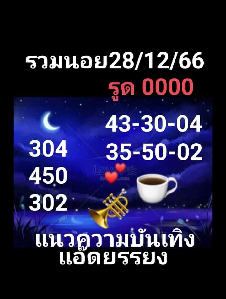 แนวทางหวยฮานอย 28/12/66 ชุดที่ 7