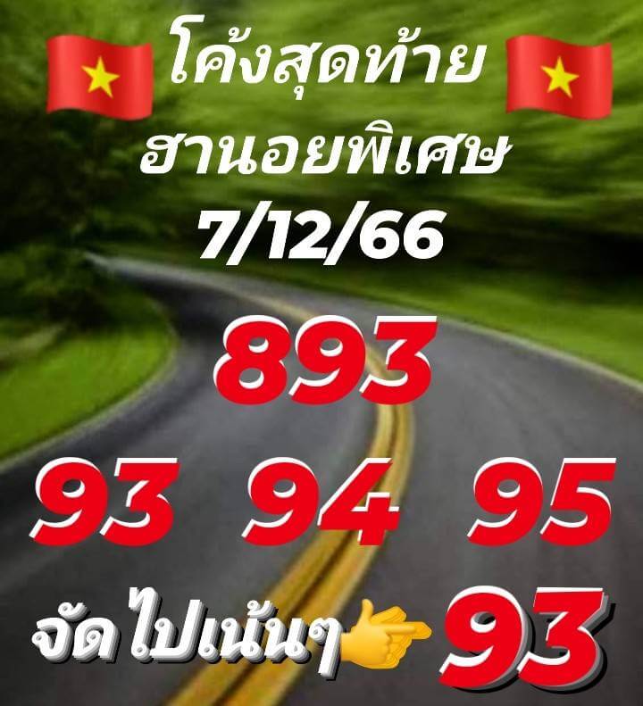 แนวทางหวยฮานอย 7/12/66 ชุดที่ 9