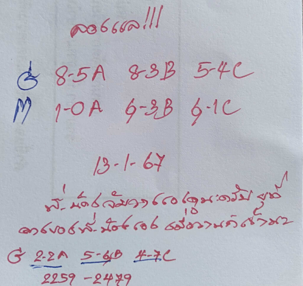 หวยมาเลย์วันนี้ 13/1/67 ชุดที่ 4