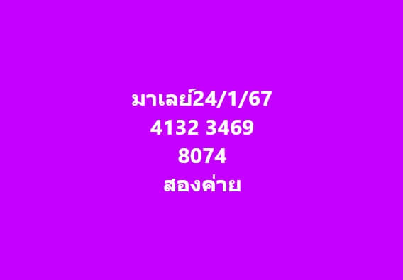 หวยมาเลย์วันนี้ 24/1/67 ชุดที่ 8