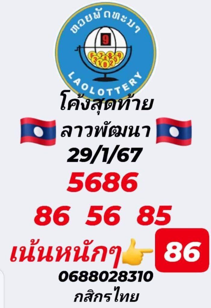 แนวทางหวยลาว 29/1/67 ชุดที่ 10