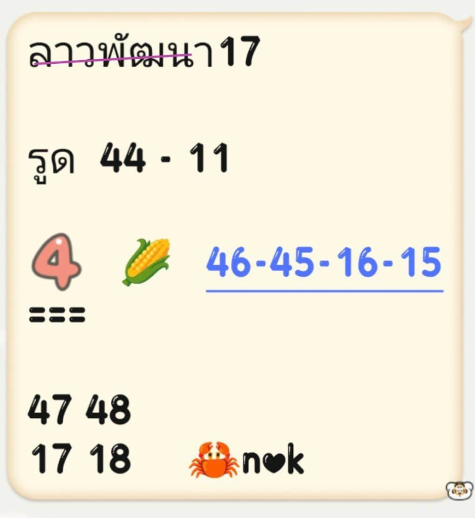 แนวทางหวยลาว 17/1/67 ชุดที่ 10