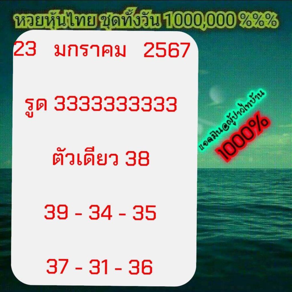 หวยหุ้นวันนี้ 23/1/67 ชุดที่ 2