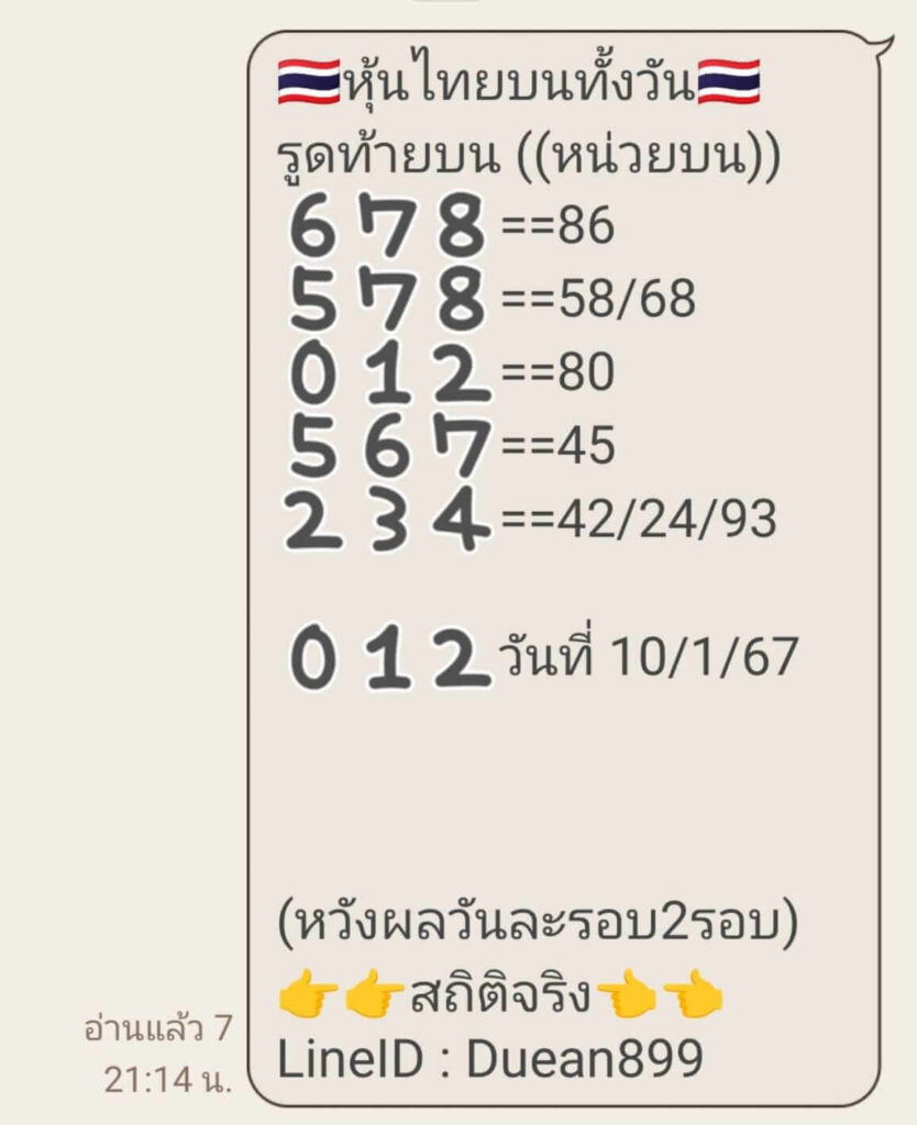 หวยหุ้นวันนี้ 10/1/67 ชุดที่ 3