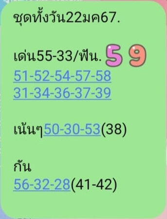 หวยหุ้นวันนี้ 22/1/67 ชุดที่ 5