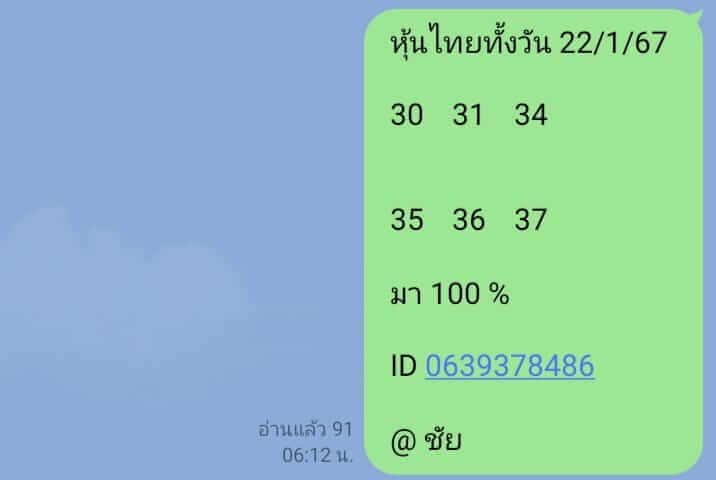 หวยหุ้นวันนี้ 22/1/67 ชุดที่ 6