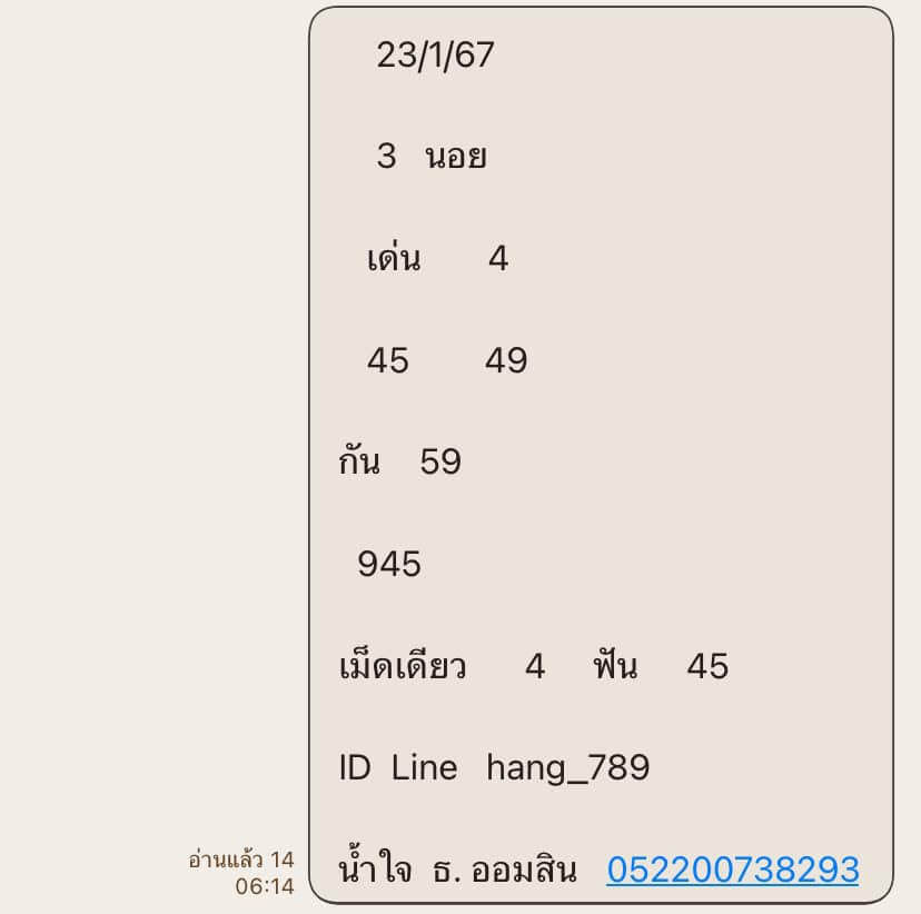 แนวทางหวยฮานอย 23/1/67 ชุดที่ 10