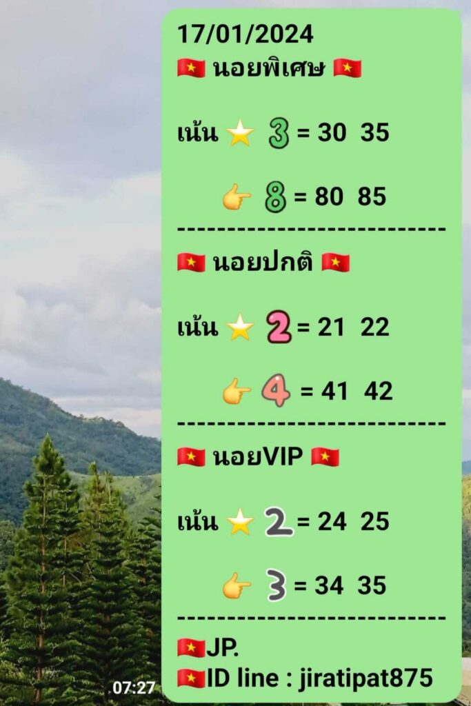 แนวทางหวยฮานอย 17/1/67 ชุดที่ 2