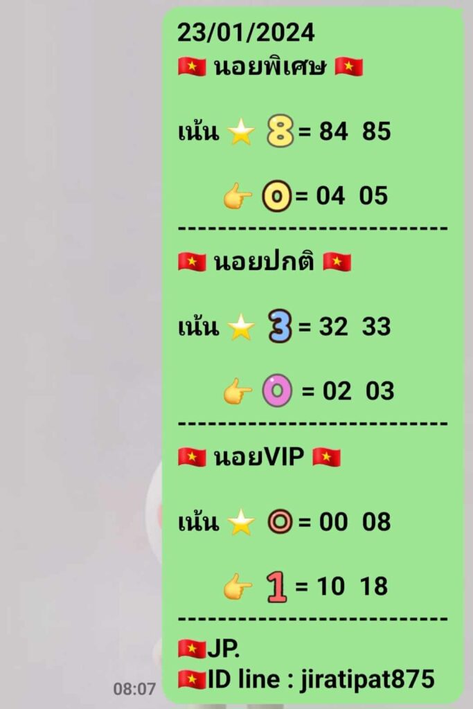 แนวทางหวยฮานอย 23/1/67 ชุดที่ 5