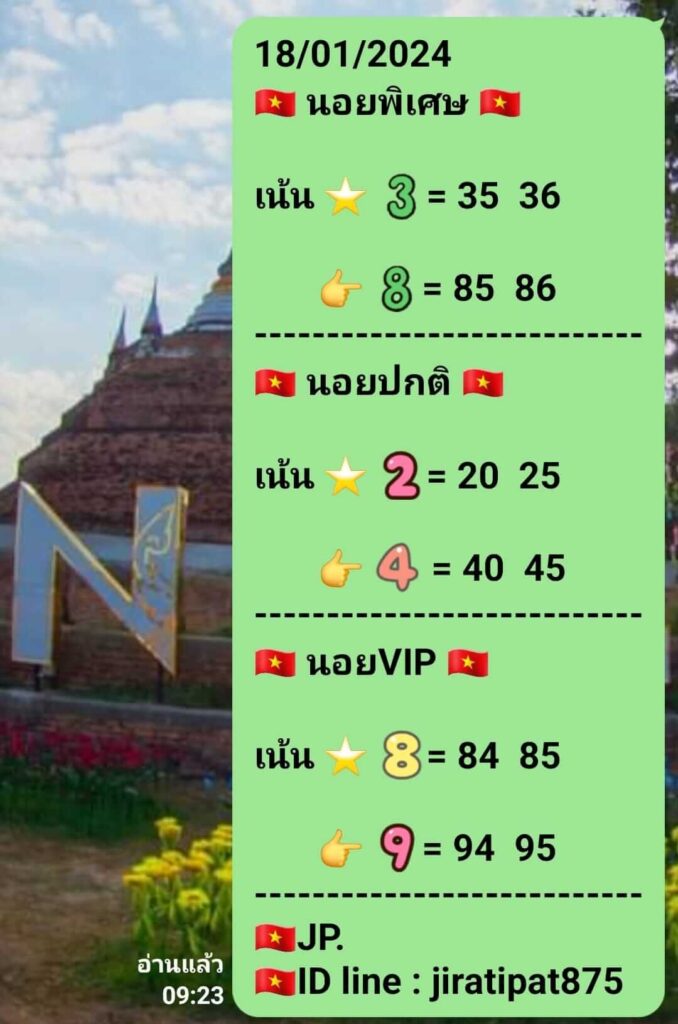 แนวทางหวยฮานอย 18/1/67 ชุดที่ 7