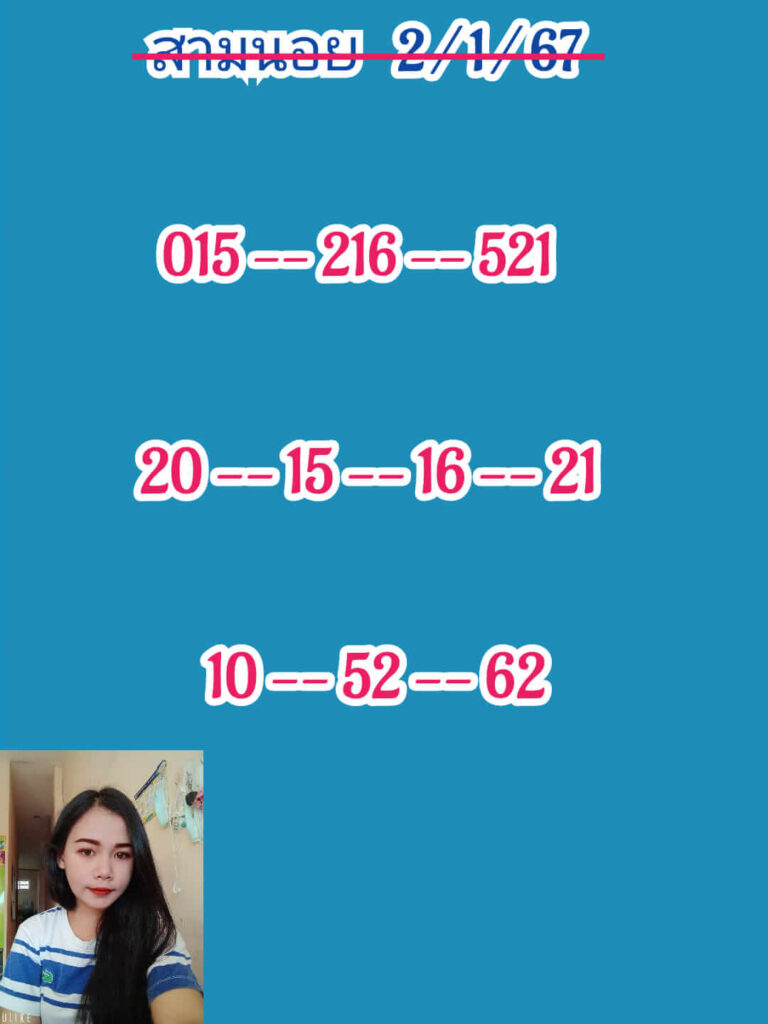 แนวทางหวยฮานอย 2/1/67 ชุดที่ 7