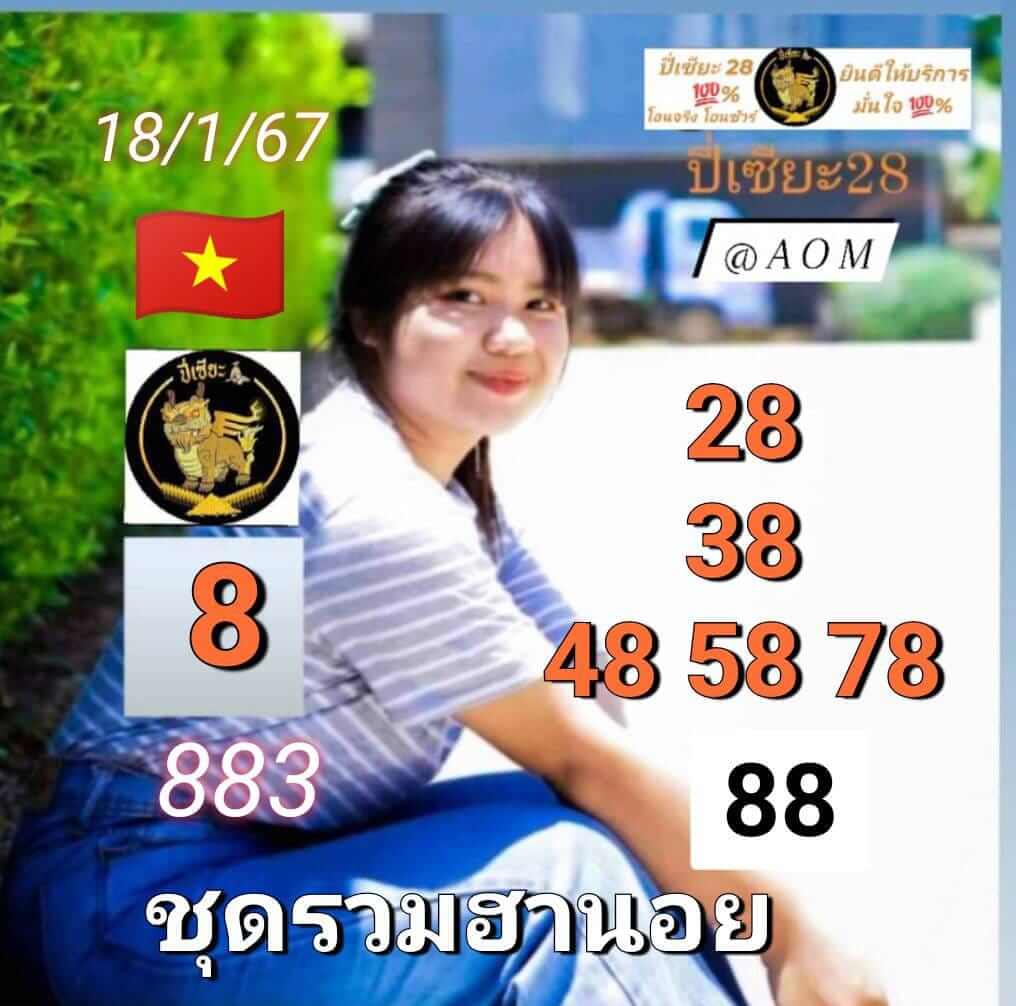 แนวทางหวยฮานอย 18/1/67 ชุดที่ 8