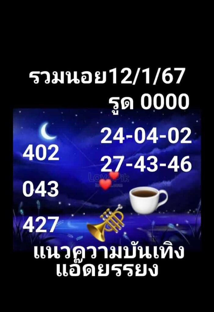 แนวทางหวยฮานอย 12/1/67 ชุดที่ 8