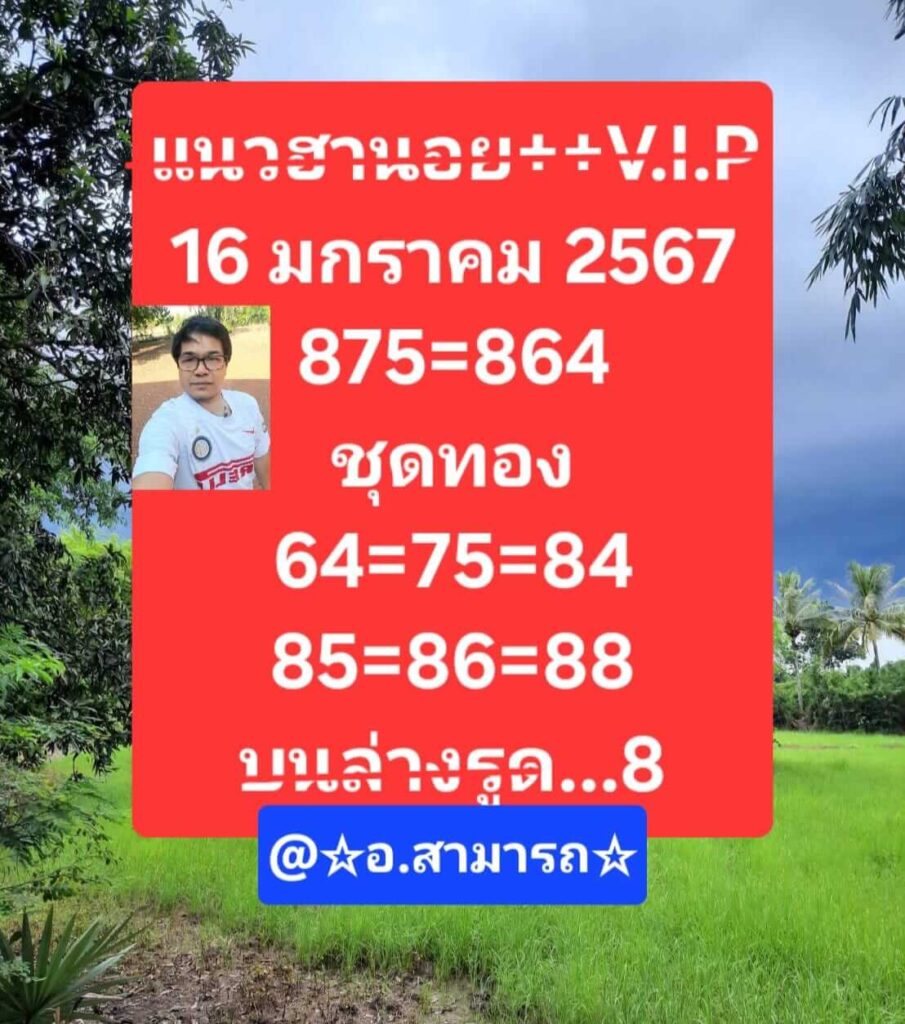 แนวทางหวยฮานอย 16/1/67 ชุดที่ 9