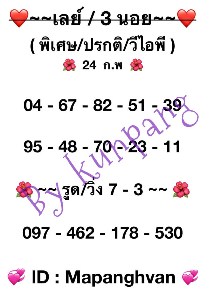 หวยมาเลย์วันนี้ 24/2/67 ชุดที่ 5