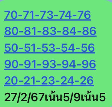 หวยหุ้นวันนี้ 27/2/67 ชุดที่ 10