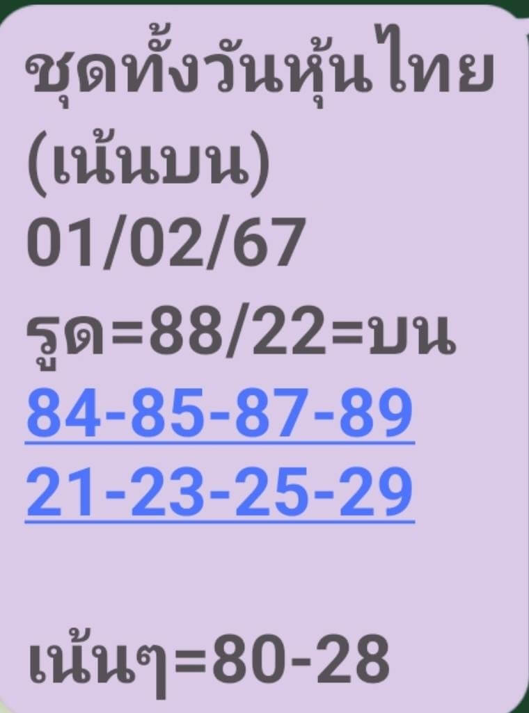 หวยหุ้นวันนี้ 1/2/67 ชุดที่ 3