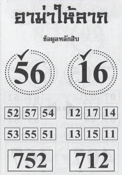หวยอามาให้ลาภ 16/2/67