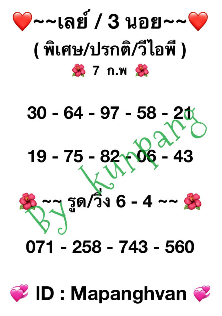 แนวทางหวยฮานอย 7/2/67 ชุดที่ 2